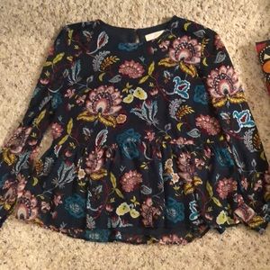 Loft floral peplum blouse